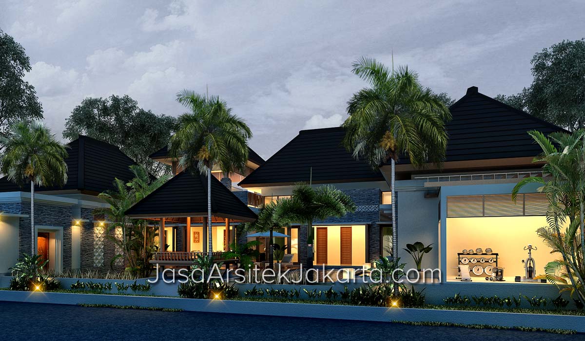 Desain Rumah Gaya Villa Bali Bp Gufron Di Jakarta Model Rumah